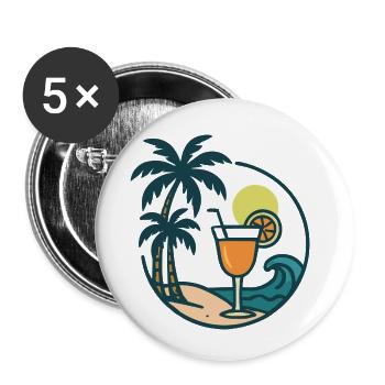 insel cocktail - Buttons klein 25 mm (5er Pack) - Weiß - Vorne