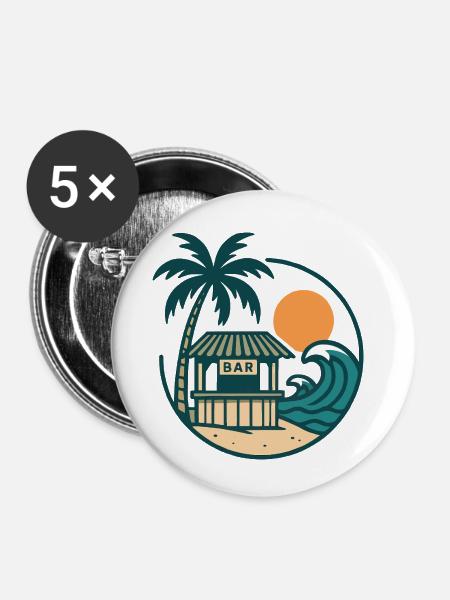insel strandbar - Buttons klein 25 mm (5er Pack) - Weiß