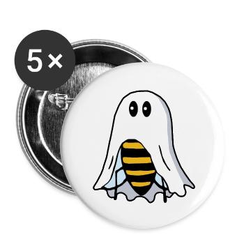 Funny Bee Disguised as Ghost Ghost - Buttons small 1''/25 mm (5-pack) - white - Front