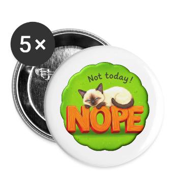 Katze Keine Lust - nicht heute - Buttons klein 25 mm (5er Pack) - Weiß - Vorne