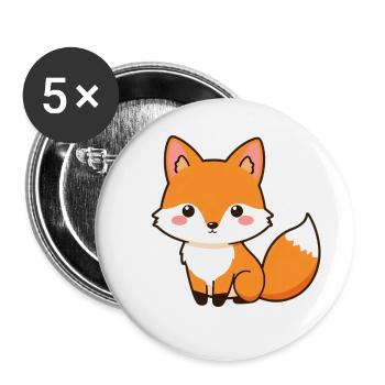 Fuchs - Buttons klein 25 mm (5er Pack) - Weiß - Vorne