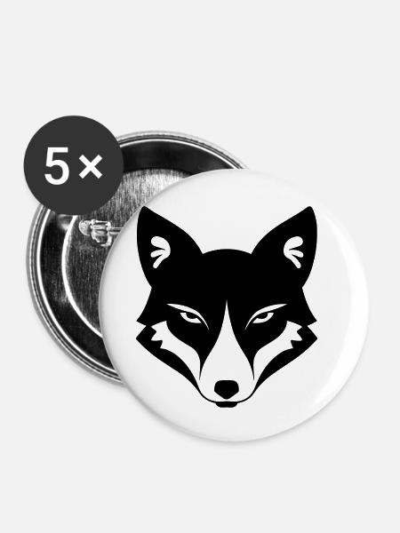 Fuchs - Buttons klein 25 mm (5er Pack) - Weiß