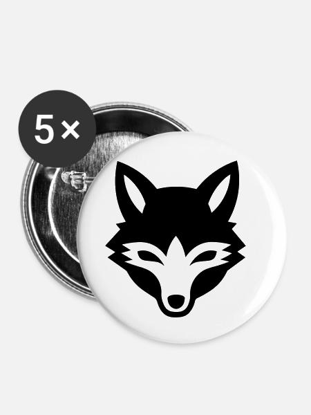 Fuchs - Buttons klein 25 mm (5er Pack) - Weiß