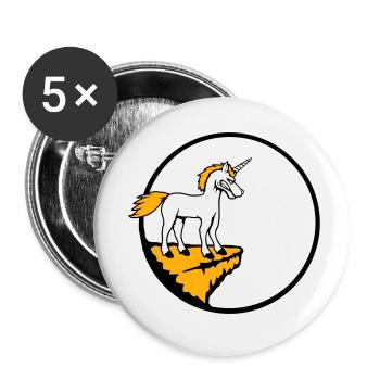 Unicorn Cliff Moon Evil Angry Bad Mood - Buttons small 1''/25 mm (5-pack) - white - Front