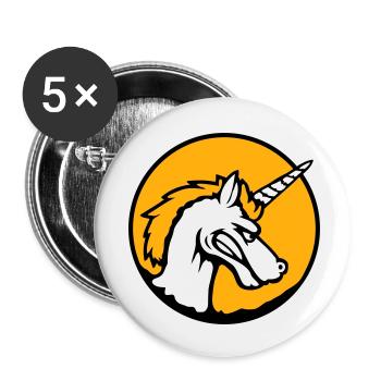 Unicorn Evil Angry Attack Teeth Grinding Sour - Buttons small 1''/25 mm (5-pack) - white - Front