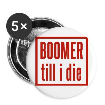 Boomer Till I The Lettering - Buttons small 1''/25 mm (5-pack) - white - Front