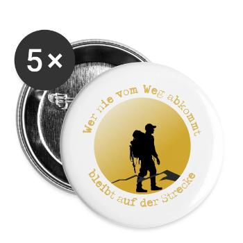 Wanderer auf der Straße - Buttons klein 25 mm (5er Pack) - Weiß - Vorne
