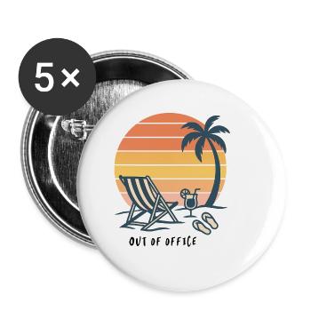 Sonnenuntergang Strand Urlaub Illustration - Buttons klein 25 mm (5er Pack) - Weiß - Vorne
