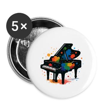 Piano Splashes of Color - Buttons small 1''/25 mm (5-pack) - white - Front
