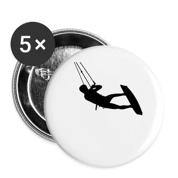Kiter. Kitesurfing - Buttons klein 25 mm (5er Pack) - Weiß - Vorne