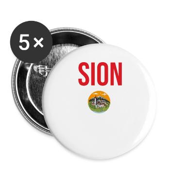 Sion Valais Souvenir - Buttons small 1''/25 mm (5-pack) - white - Front