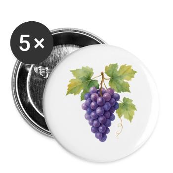 grapes - Buttons small 1''/25 mm (5-pack) - white - Front
