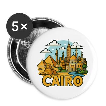 Le Caire - Lot de 5 petits badges (25 mm) - blanc - Devant