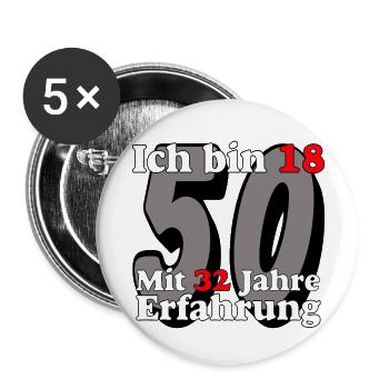 50 Jahre mir Erfahrung ........................... - Buttons klein 25 mm (5er Pack) - Weiß - Vorne