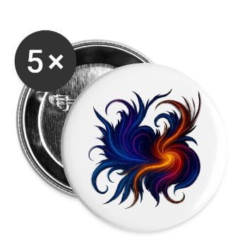 Cosmic Flow – eine Sammlung von lebendigen, galaktischen - Buttons klein 25 mm (5er Pack) - Weiß - Vorne