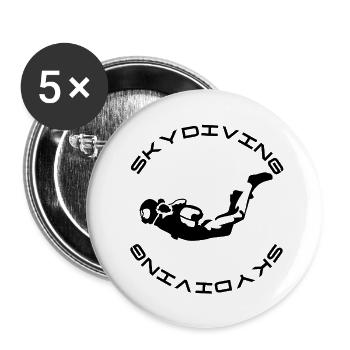 Skydiver - Buttons small 1''/25 mm (5-pack) - white - Front