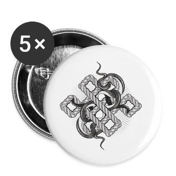 Snake knot in silver look – mystical & noble - Buttons small 1''/25 mm (5-pack) - white - Front
