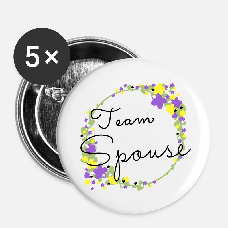Team Spouse non binary/Team Verfiancé non binary - Buttons small 1''/25 mm (5-pack) - white