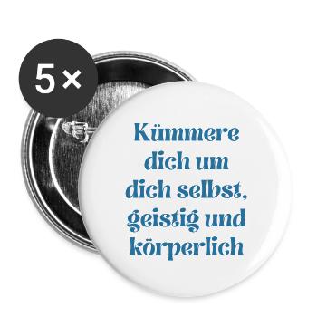 Motivational Self-Care Quote in Blue - Buttons small 1''/25 mm (5-pack) - white - Front