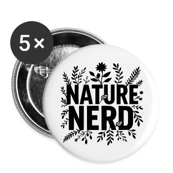 nature nerd Blumen Pflanzen Naturliebe Garten - Buttons klein 25 mm (5er Pack) - Weiß - Vorne
