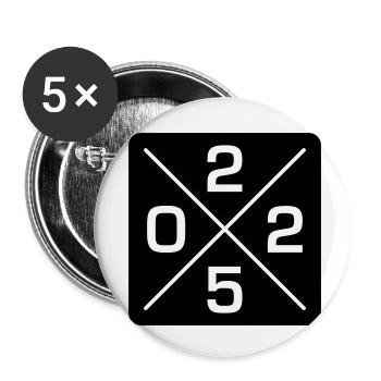 2025 - Buttons klein 25 mm (5er Pack) - Weiß - Vorne