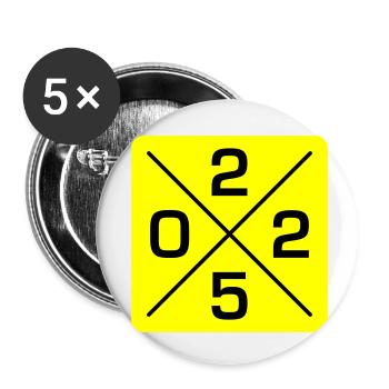 2025 - Buttons klein 25 mm (5er Pack) - Weiß - Vorne