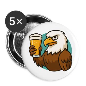 Infusion et bec - Lot de 5 petits badges (25 mm) - blanc - Devant