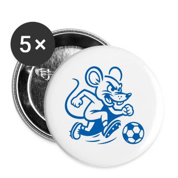 The ball mice play football - Buttons small 1''/25 mm (5-pack) - white - Front