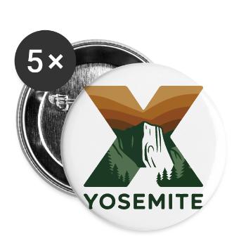 Yosemite El Capitan Logo minimaliste - Lot de 5 petits badges (25 mm) - blanc - Devant