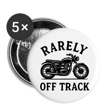 rarely off track motorcycle - Buttons klein 25 mm (5er Pack) - Weiß - Vorne