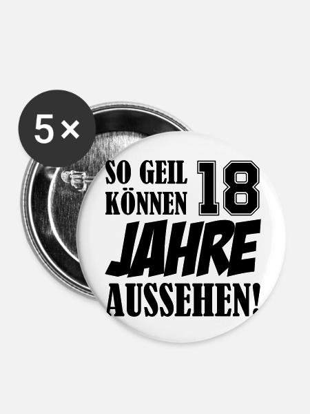 18 jahre - Buttons klein 25 mm (5er Pack) - Weiß