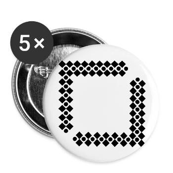 Pattern Vriereck - Buttons small 1''/25 mm (5-pack) - white - Front