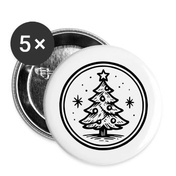 Frohe Weihnachten - Buttons klein 25 mm (5er Pack) - Weiß - Vorne