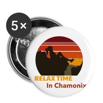Chamonix Sunset - Buttons small 1''/25 mm (5-pack) - white - Front