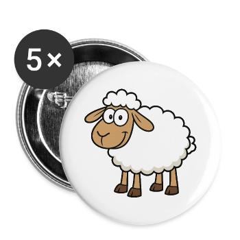 Conception de mouton mignon pour les enfants - Lot de 5 petits badges (25 mm) - blanc - Devant
