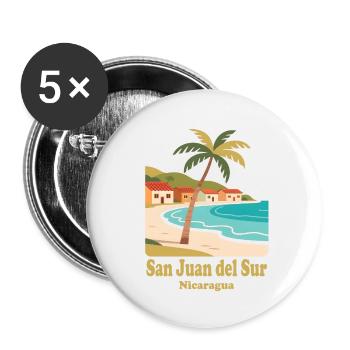 san juan del sur Nicaragua - Buttons klein 25 mm (5er Pack) - Weiß - Vorne