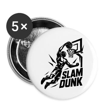 Basketball Slam Dunk Throw Player Dunking Gift - Buttons small 1''/25 mm (5-pack) - white - Front