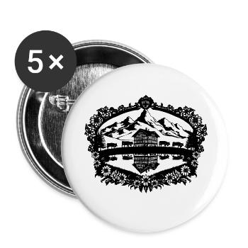 Lac Glaciaire Noir - Lot de 5 petits badges (25 mm) - blanc - Devant