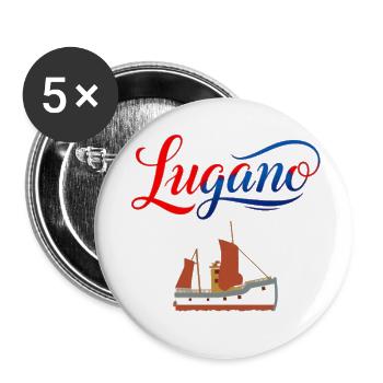 Lugano T-Shirt für Segelfans - Buttons klein 25 mm (5er Pack) - Weiß - Vorne