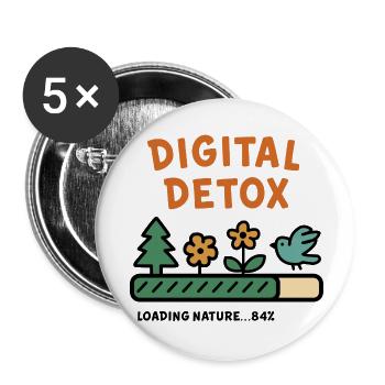 Digital Detox Nature Illustration - Buttons small 1''/25 mm (5-pack) - white - Front
