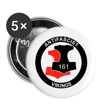 Antifa Vikings - Buttons klein 25 mm (5er Pack) - Weiß - Vorne