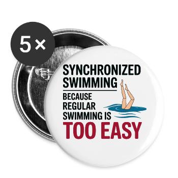 Synchronschwimmen Motivation - Buttons klein 25 mm (5er Pack) - Weiß - Vorne