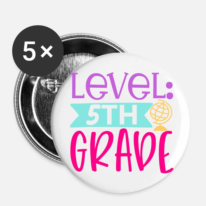 Grade 5 - Buttons small 1''/25 mm (5-pack) - white