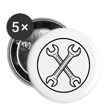 Flat Wrenches - Buttons small 1''/25 mm (5-pack) - white - Front