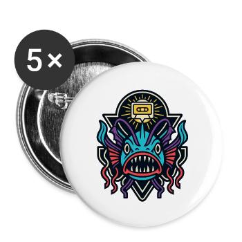 Mixtape Lanternfish - Buttons small 1''/25 mm (5-pack) - white - Front