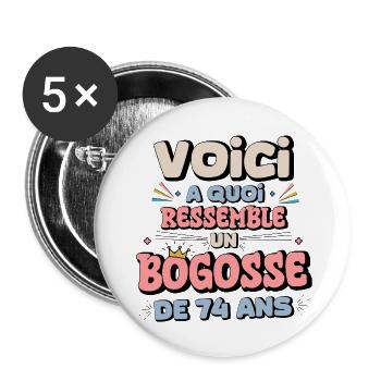 Funny birthday message for children - Buttons small 1''/25 mm (5-pack) - white - Front