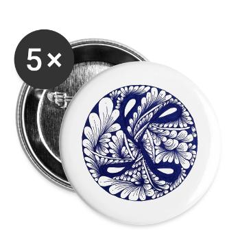 Un dessin qui relie – peint à la main par Martina - Lot de 5 petits badges (25 mm) - blanc - Devant