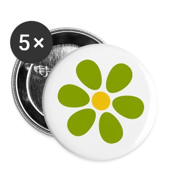 Fleur verte, fleur verte, fleurs vertes, jour de la Saint-Patrick - Lot de 5 petits badges (25 mm) - blanc - Devant