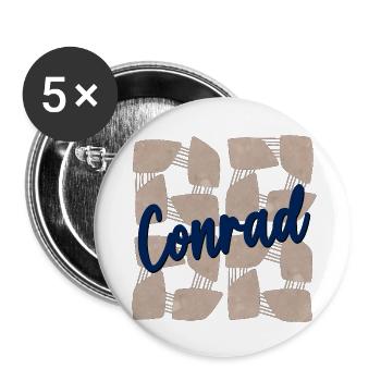 NAME DAY NAME CONRAD - Buttons small 1''/25 mm (5-pack) - white - Front