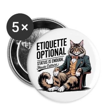 Etiquette Optional Fancy Cat - Buttons small 1''/25 mm (5-pack) - white - Front